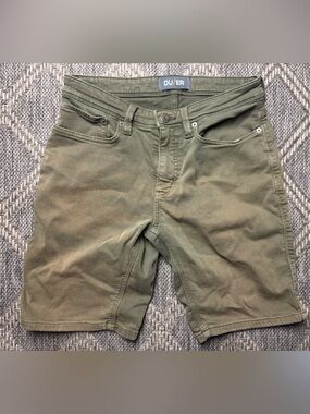 DUER N2X Slim Fit Shorts Stretch Chino 31x9 Mens Green Cotton DU/ER